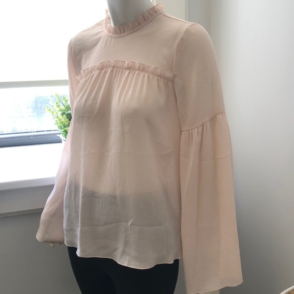 Carolina Belle Shear Blush Blouse Size Medium - Picture 3 of 6